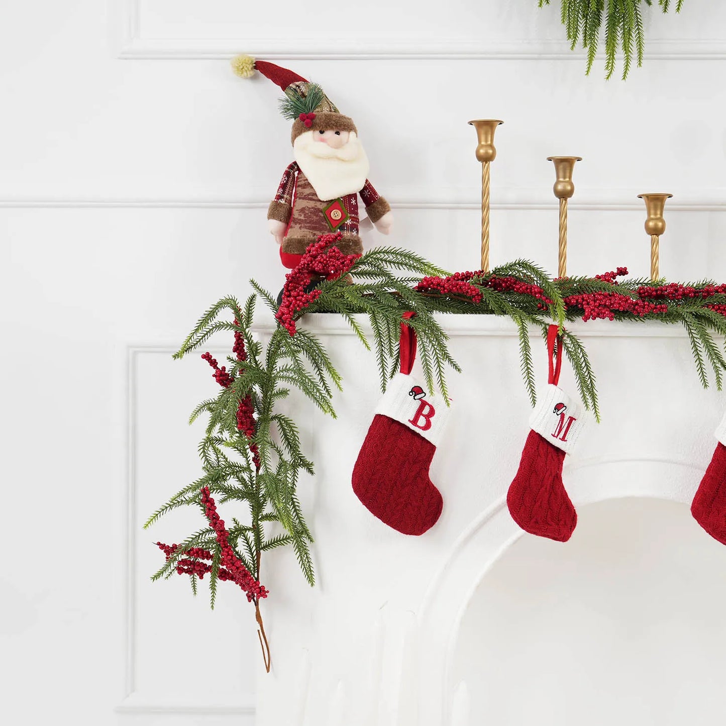 Christmas Garland with Pinecones & Red Berries Wreath
