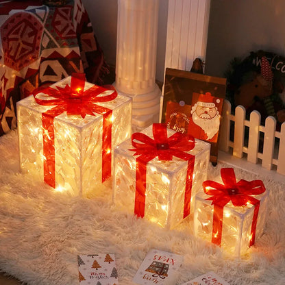 Christmas Glowing Gift Box Decoration Ornament