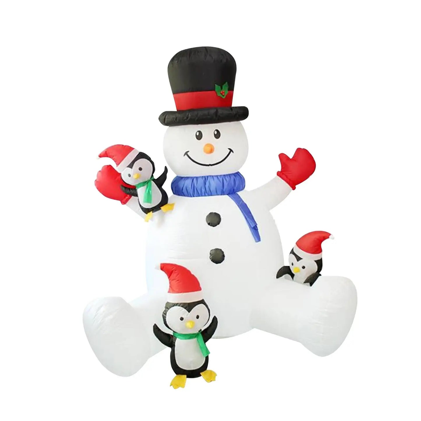 Christmas Inflatable Snowman with Cute Penguins