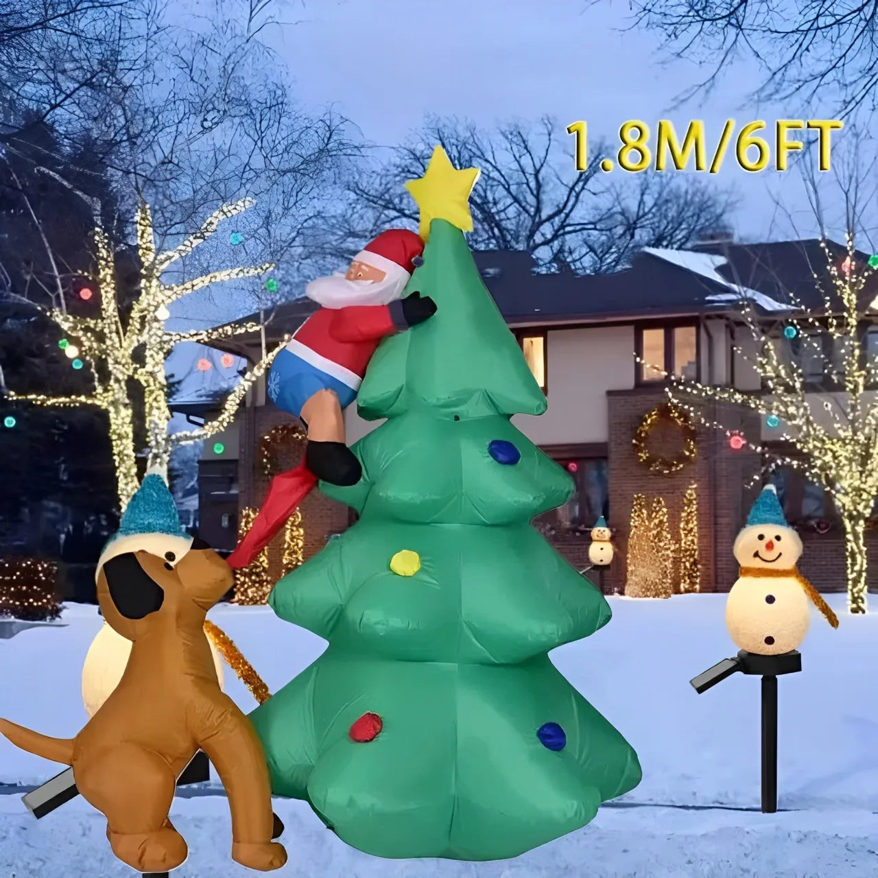 Christmas Inflatable Tree with LED Lights - 6ft