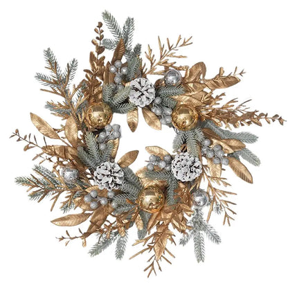 Christmas Pinecone Wreath with Greenery Garland