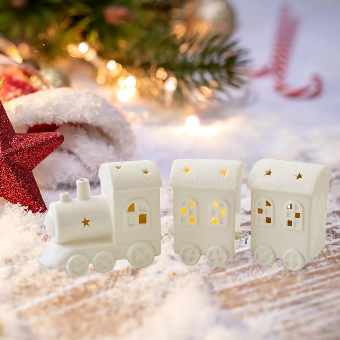 Lighted Christmas Train Decor