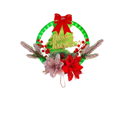Christmas Wreath with LED Lights for Front Door