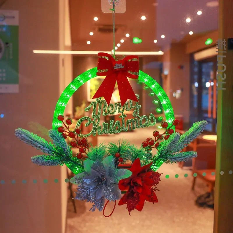 Christmas Wreath with LED Lights for Front Door