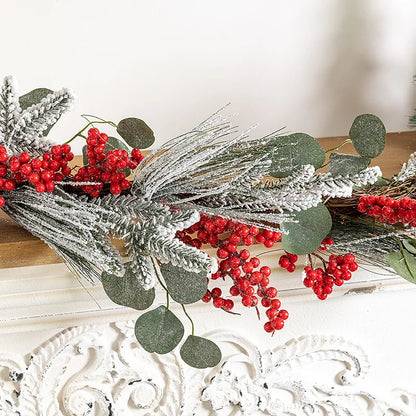 Christmas Wreath Red Berry Rattan