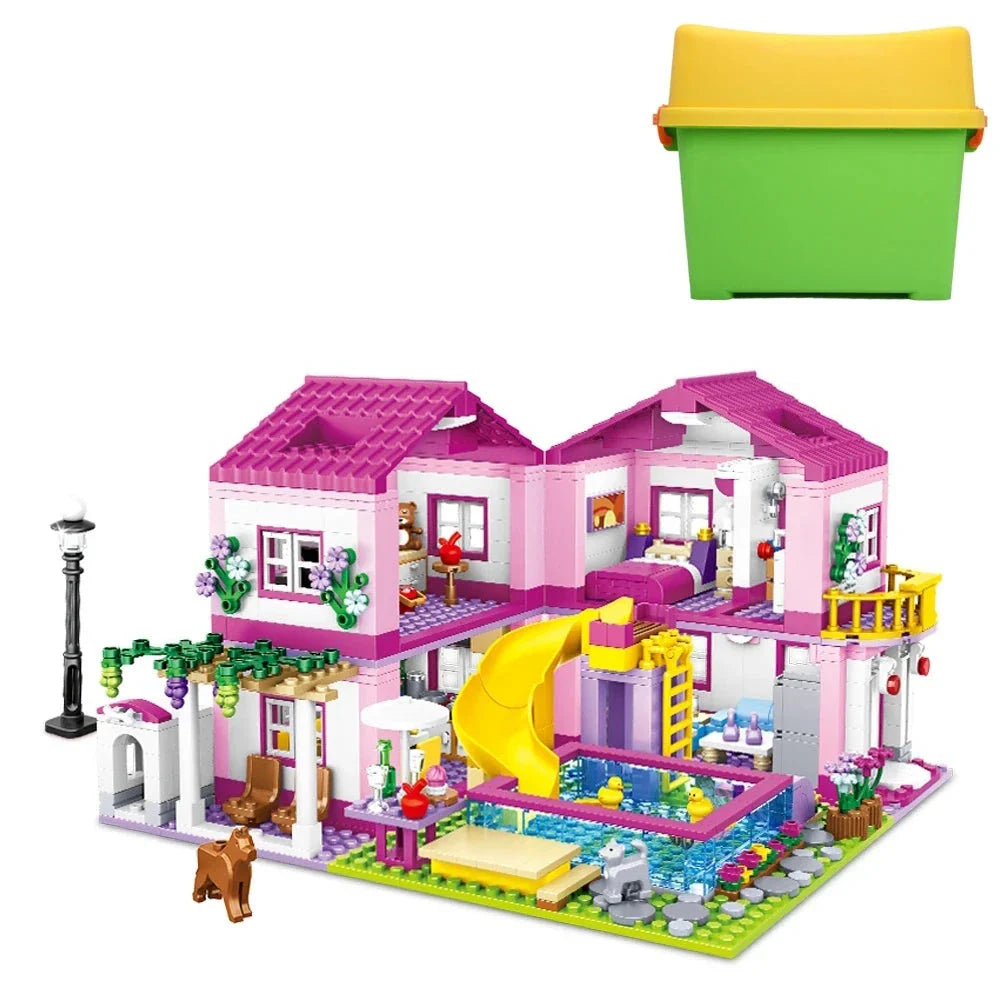 City Villa Castle Building Blocks Set with Pool