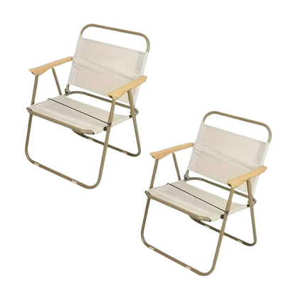 Folding Chairs Set of 2 Steel Frame
