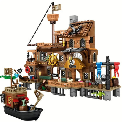 Pirate Island Fortress Building Blocks Set for Kids (675 pcs)