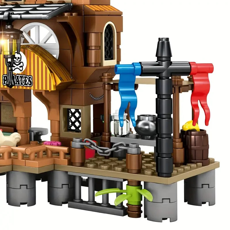 Pirate Island Fortress Building Blocks Set for Kids (675 pcs)