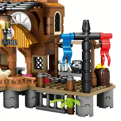 Pirate Island Fortress Building Blocks Set for Kids (675 pcs)
