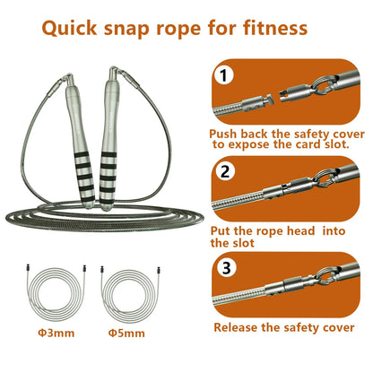 Speed Jumping Rope - Durable Steel Wire for Home Gym