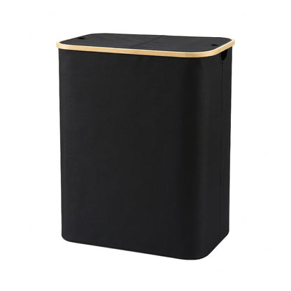 2-Section Foldable Laundry Basket with Removable Bags
