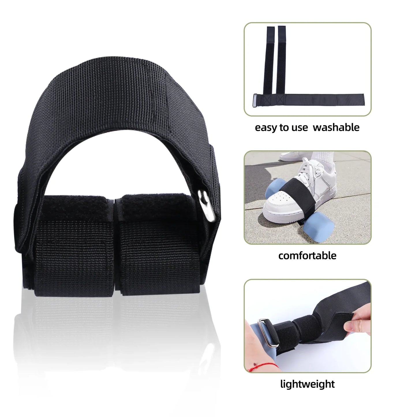 Dumbbell Foot Strap Ankle Weights Tibialis Trainer Black