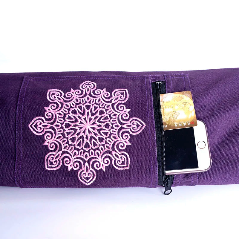 Canvas Cotton Yoga Mat Tote Bag with Adjustable Strap