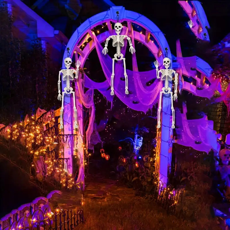 Set 3pcs 40.64cm Posable Halloween Skeleton Decorations Haunted Houses, Graveyards, and Indoor Outdoor