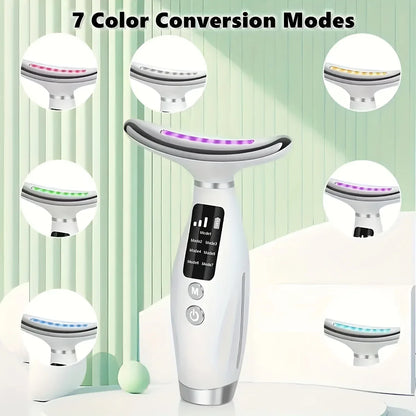 7-Mode LED Neck & Face Beauty Device – Skin Tightening, Lifting & Massage
