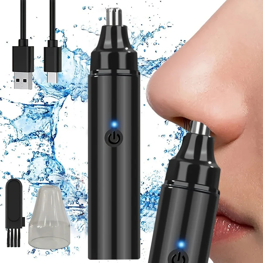 Rechargeable Ear And Nose Hair Trimmer for Men USB Electric Grooming Tool Black