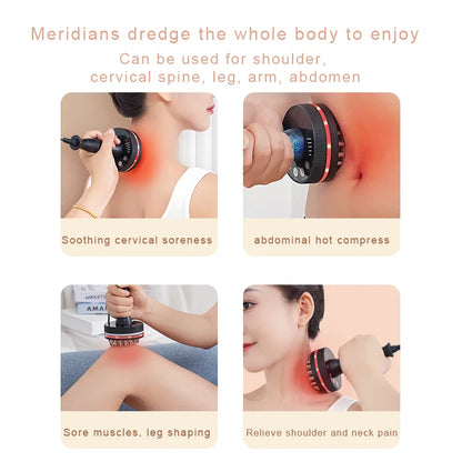 Electric Gua Sha Massager Infrared Heating & Vibration Black