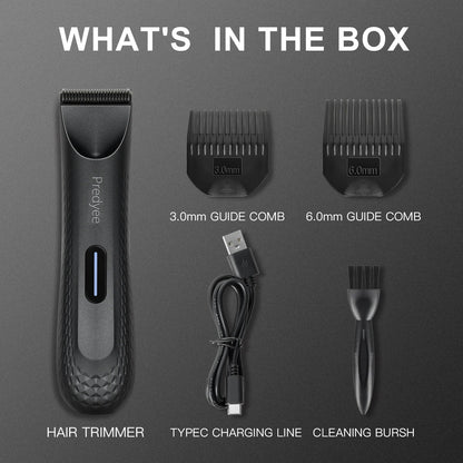 Electric Body & Hair Trimmer for Men Waterproof Groomer Black