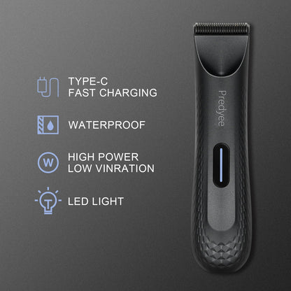 Electric Body & Hair Trimmer for Men Waterproof Groomer Black