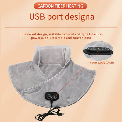 USB Electric Heating Shoulder & Neck Massager – Thermal Compress Wrap Grey