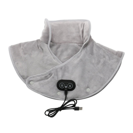 USB Electric Heating Shoulder & Neck Massager – Thermal Compress Wrap Grey
