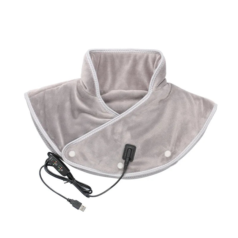 USB Electric Heating Shoulder & Neck Massager – Thermal Compress Wrap Grey