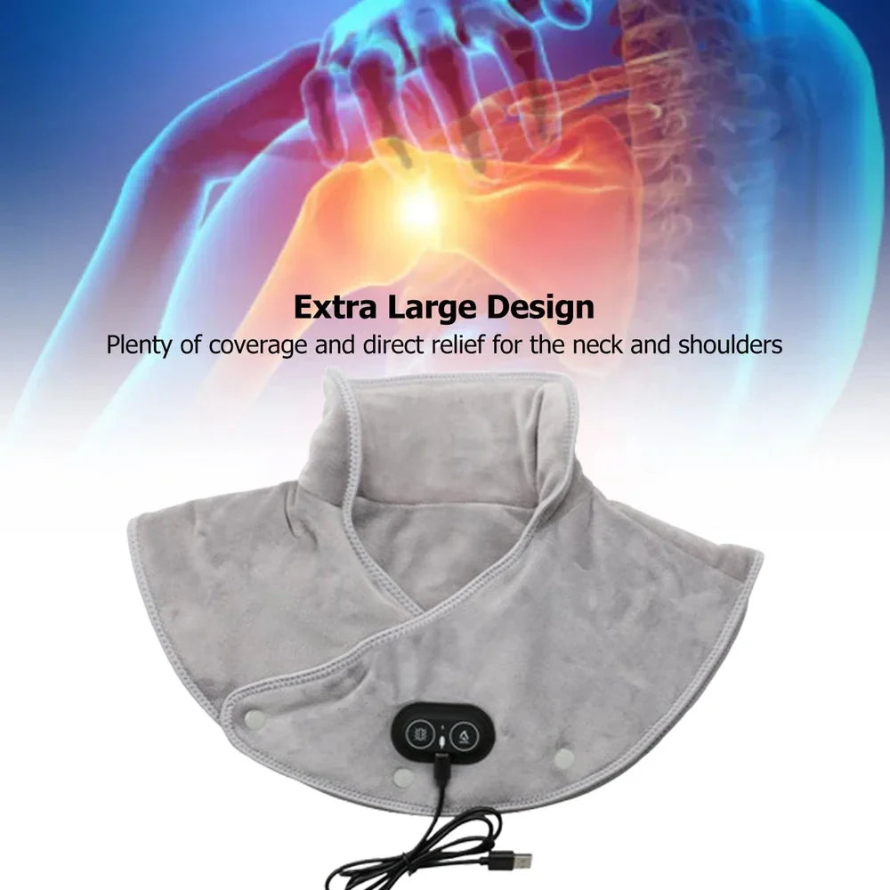 USB-Powered Heated Shoulder & Neck Wrap Grey