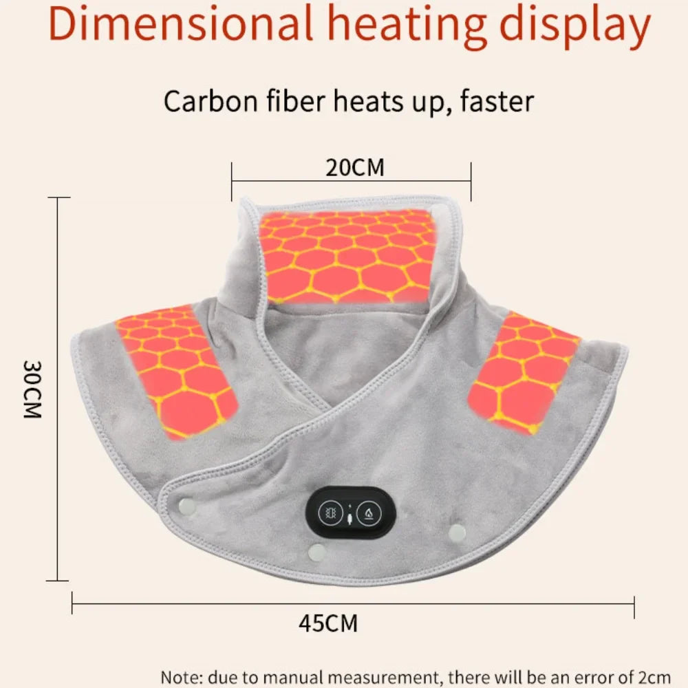 USB-Powered Heated Shoulder & Neck Wrap Grey