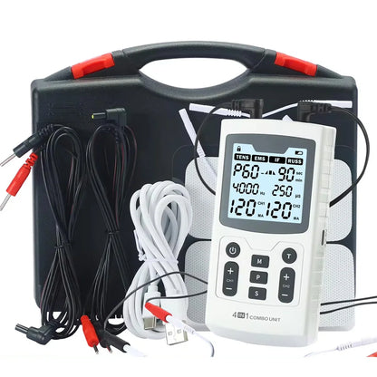 Electric Muscle Therapy Stimulator Interferential Physiotherapy Device White
