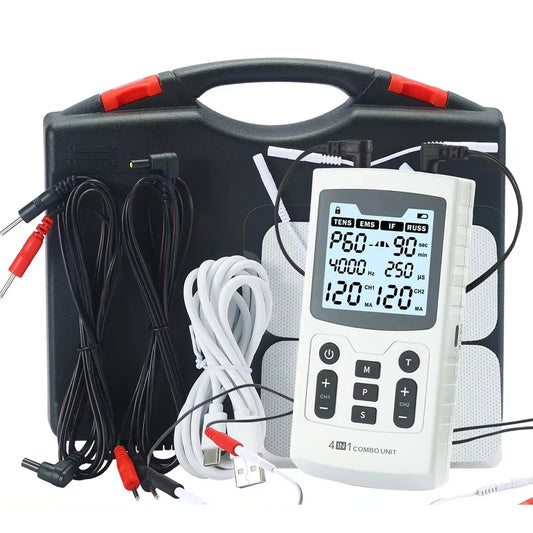 Electric Muscle Therapy Stimulator Interferential Physiotherapy Device White