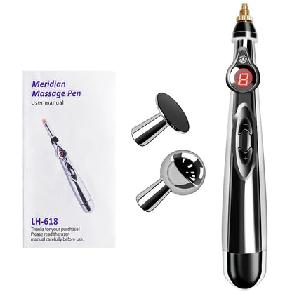 Electrical Pulse Meridian Energy Pen Acupuncture & EMS Silver