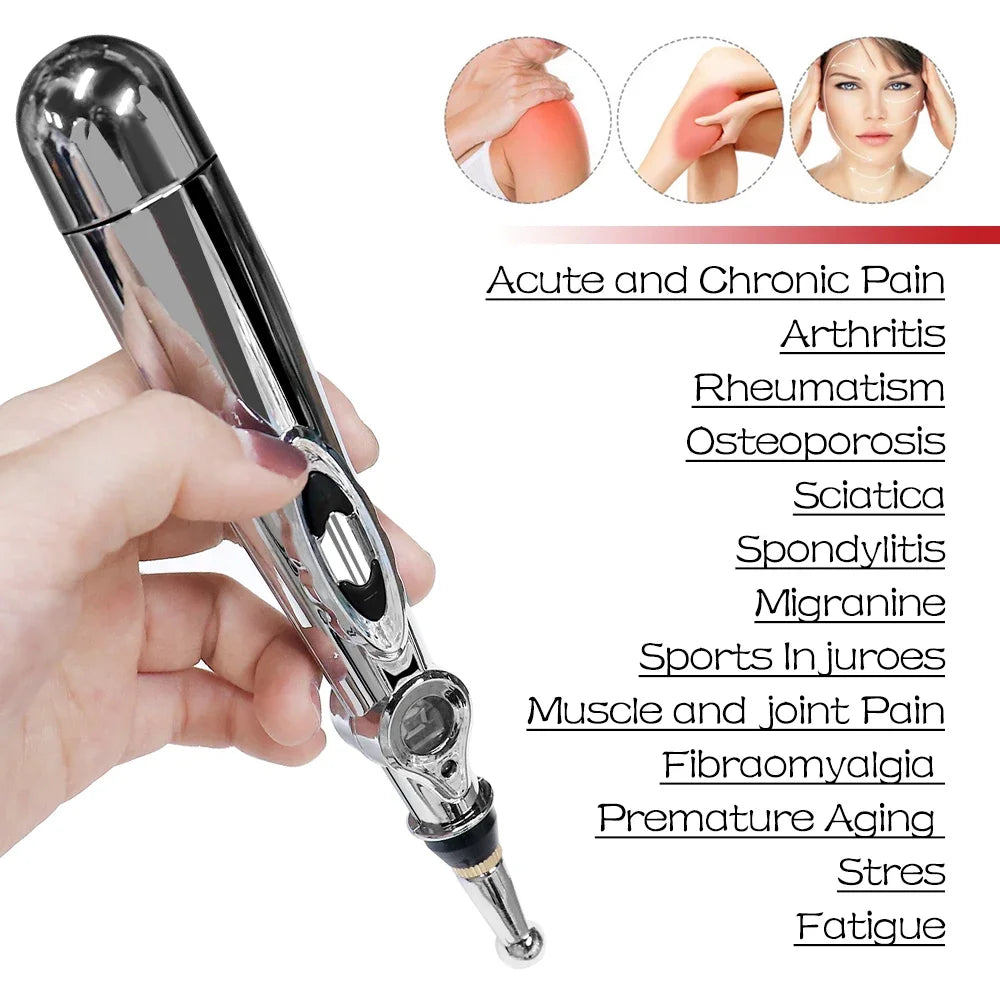 Electrical Pulse Meridian Energy Pen Acupuncture & EMS Silver