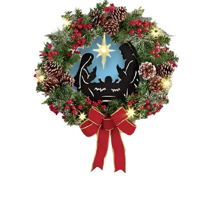 Champagne Gold Christmas Wreath with Lights