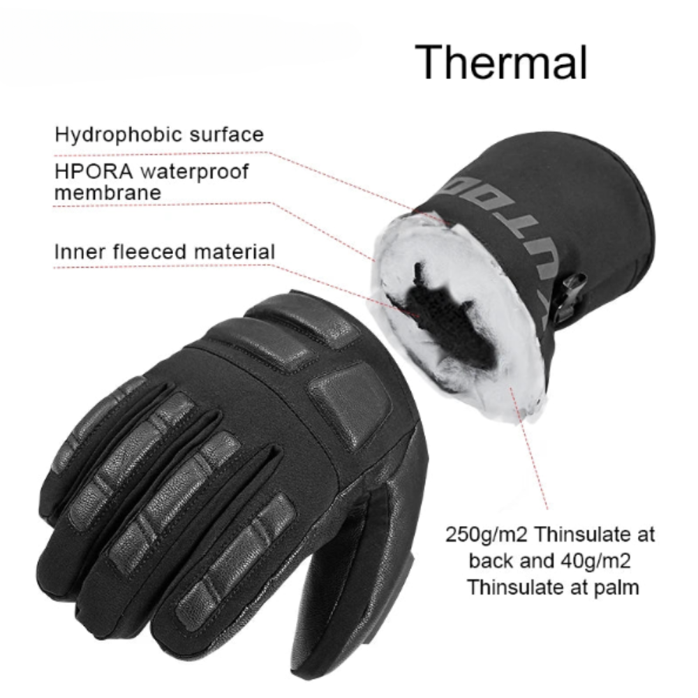 Ski Gloves - Goatskin Leather Winter Snow Gloves