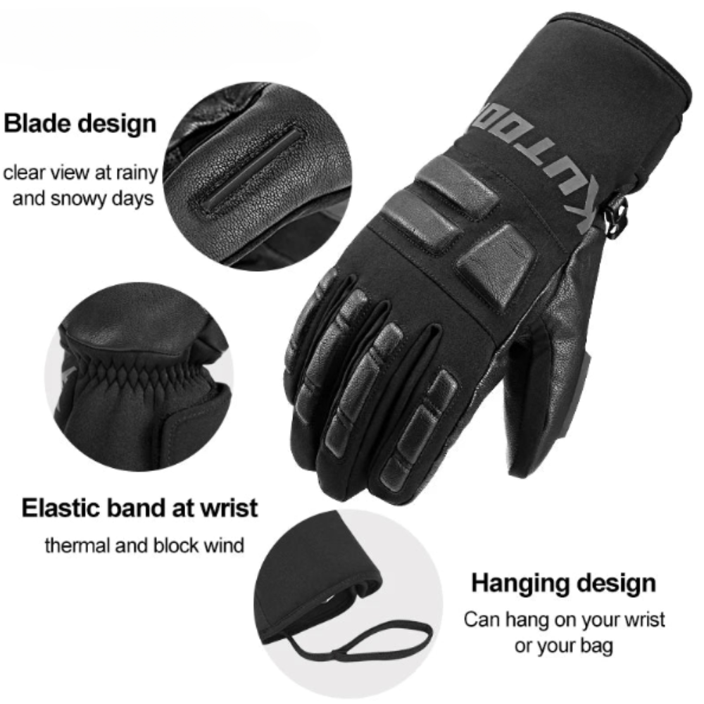 Ski Gloves - Goatskin Leather Winter Snow Gloves