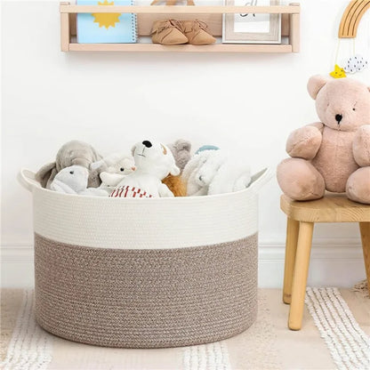 Extra Large Woven Cotton Rope Storage Basket