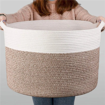 Extra Large Woven Cotton Rope Storage Basket