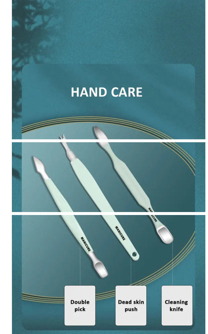 12/16 Pcs Manicure Pedicure Facial Set  With Leather Case