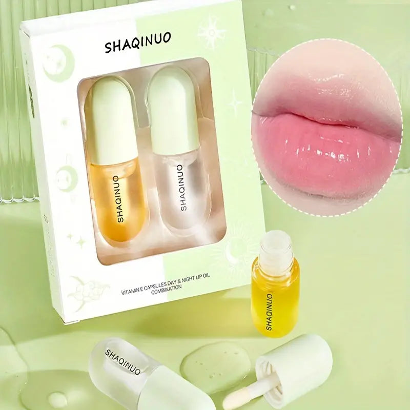 Lip Plumper + Lip Oil Set Lip Serum Enhancer For Fuller Hydrating Nourishing