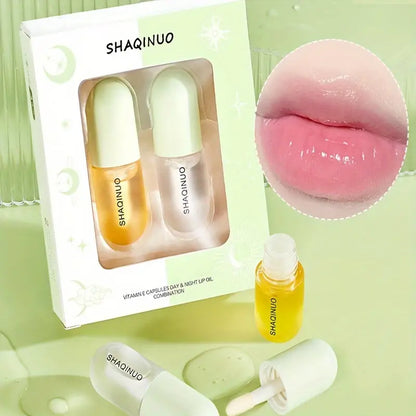 Lip Plumper + Lip Oil Set Lip Serum Enhancer For Fuller Hydrating Nourishing