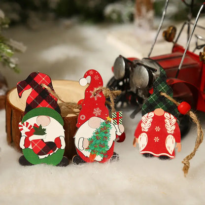 9pcs Festive Christmas Wooden Hanging Box - Decorating and Gifting