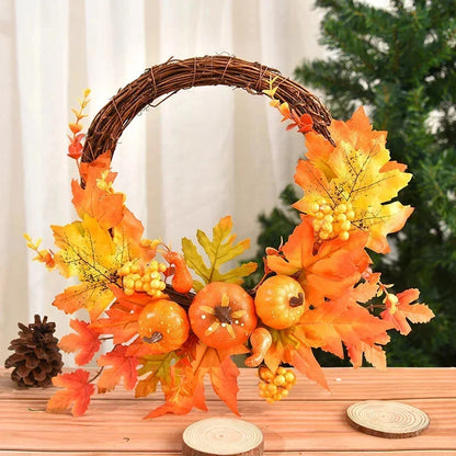 Christmas Berry Maple Leaf Wreath for Home Decor