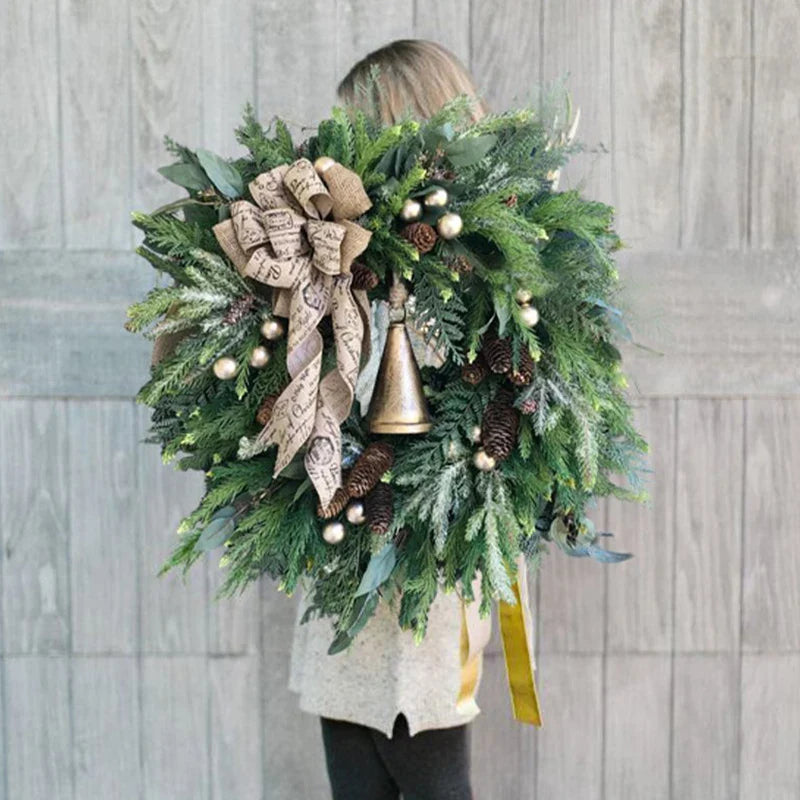 Farmhouse Christmas Wreath with Bells