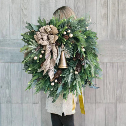 Farmhouse Christmas Wreath with Bells