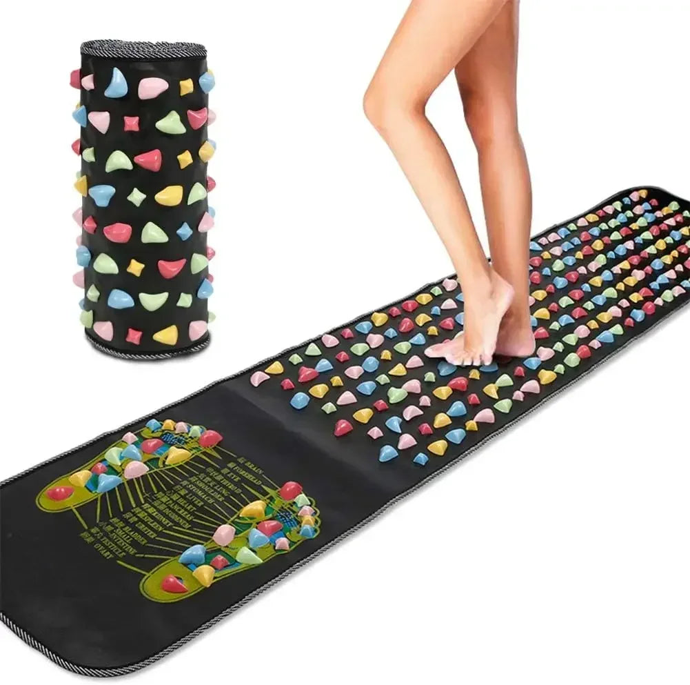 Acupressure Foot Massage Pad Reflexology Health Walk Mat Black