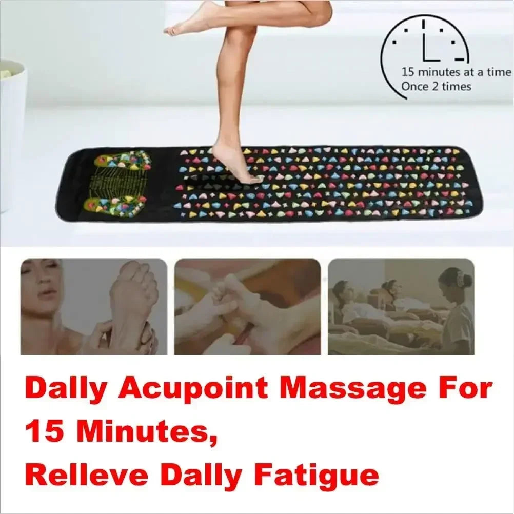 Acupressure Foot Massage Pad Reflexology Health Walk Mat Black