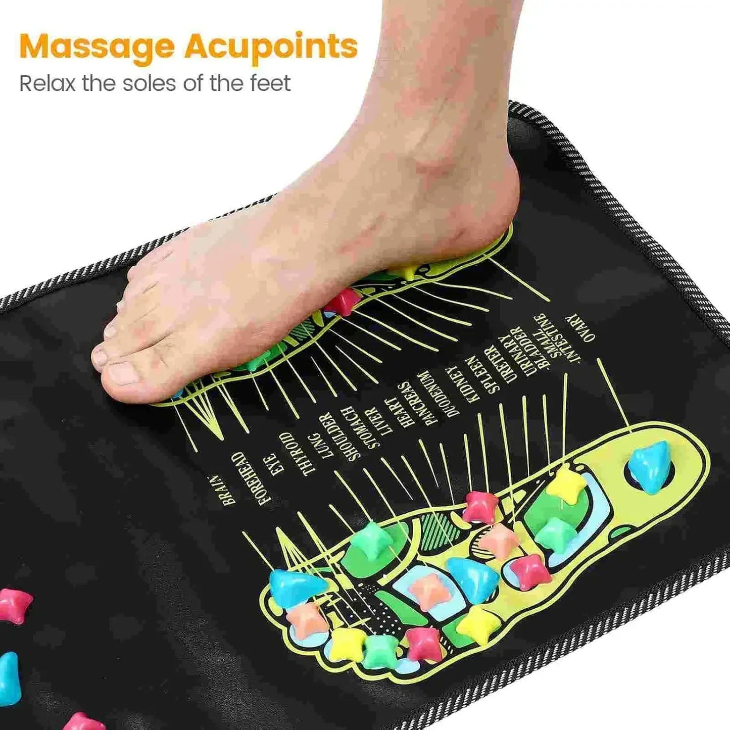 Acupressure Foot Massage Pad Reflexology Health Walk Mat Black