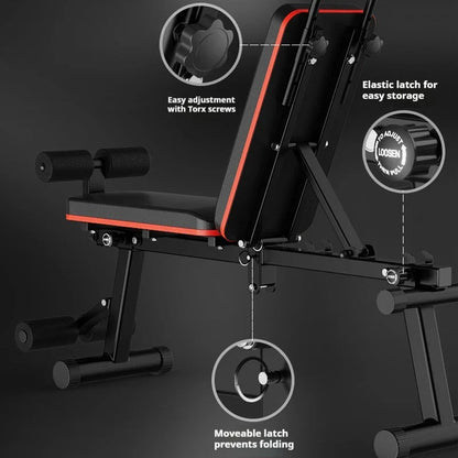 Multifunctional Folding Fitness Bench Stool