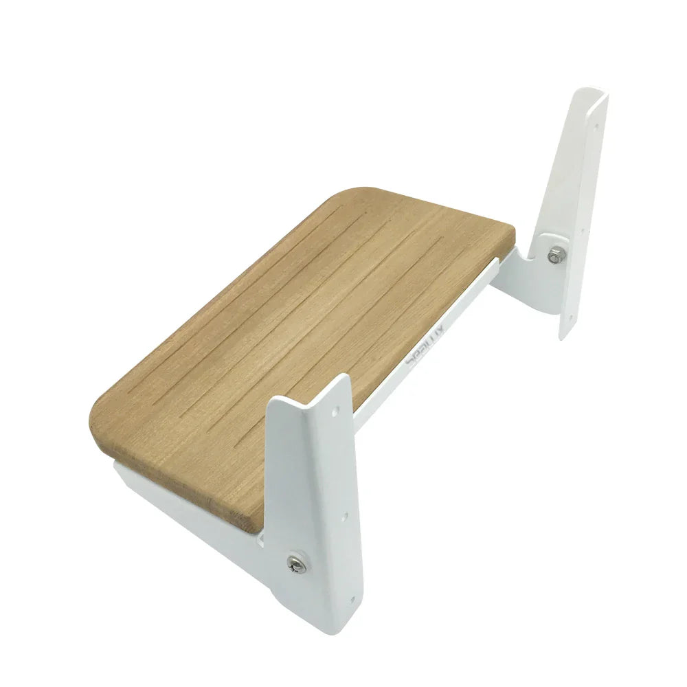 Fold-Up Footrest with Teak and Aluminum Hardware